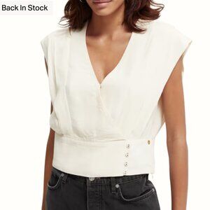 Like New - Scotch & Soda Sleeveless Wrap Top in Vanilla